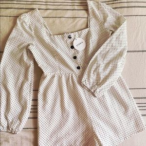 New w/ tags! White polka dot playsuit
